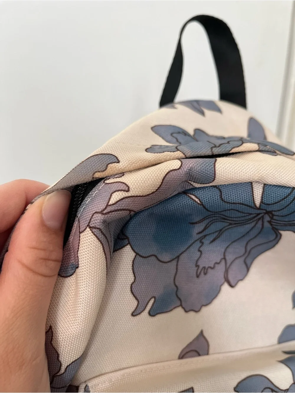 Herschel Supply Company Floral Mini Backpack tan blue flowers STAINS